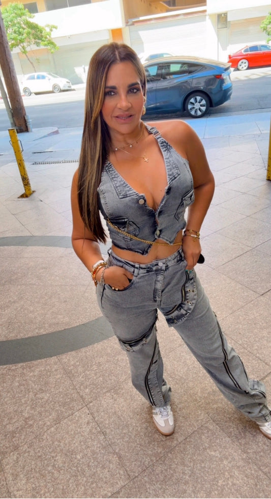 L•A Mineral Black Vest Set! (stretch)