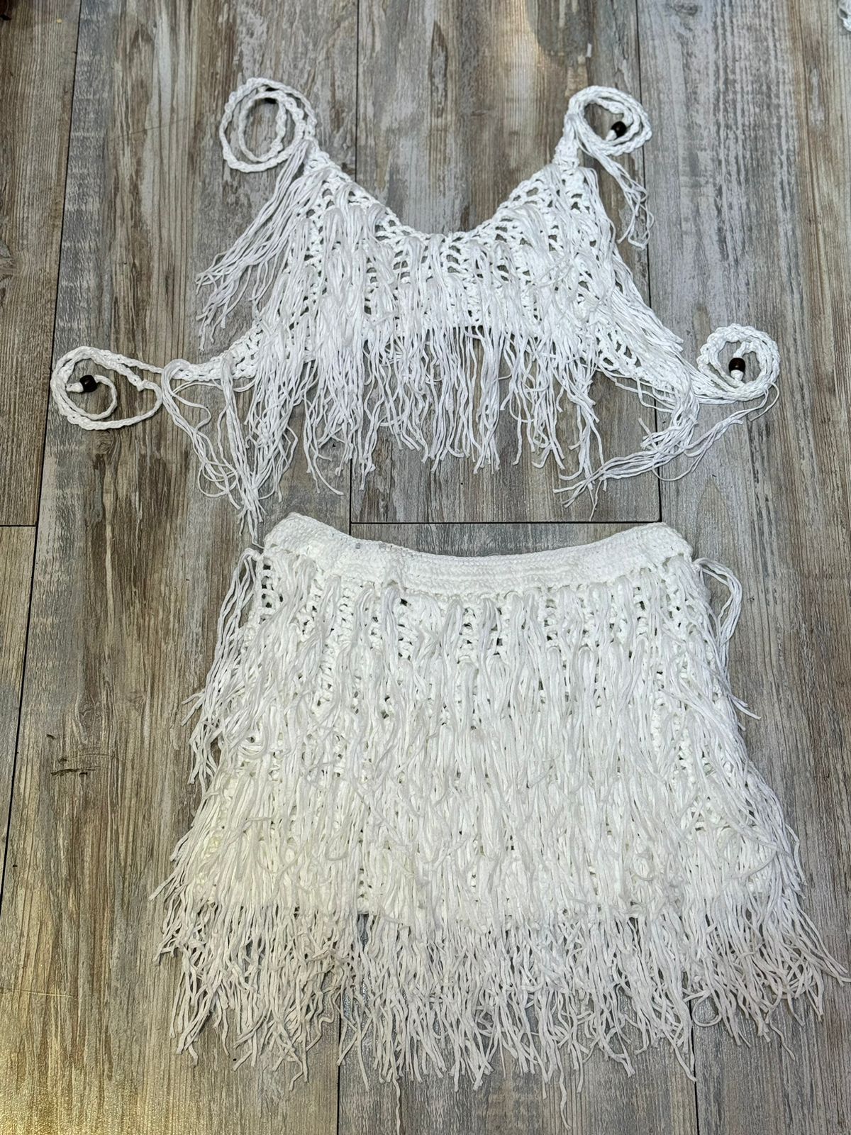 Palmtree Crochet White Set(stretch) Colombiano 100%