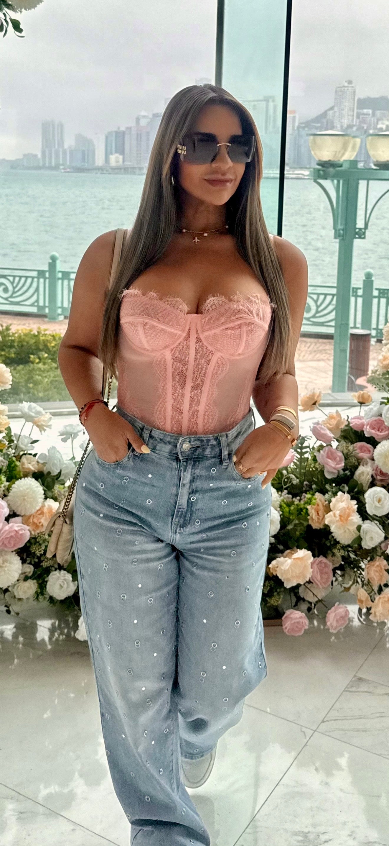 Denim High Waist Pant (entalle alto) spandex/ utilicé M