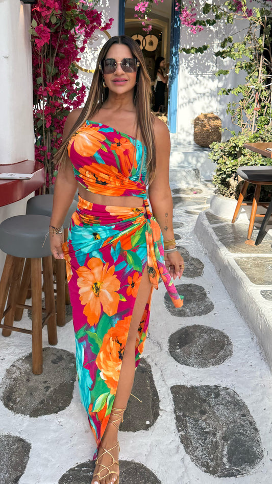 Mykonos Bloom Maxi Dress (stretch)