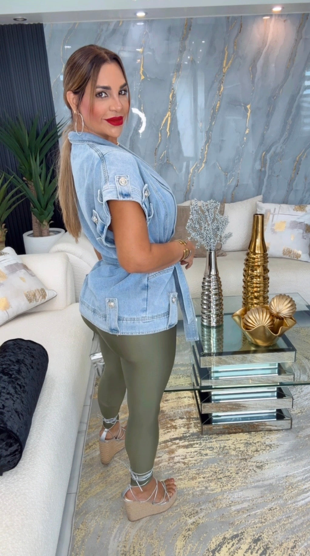 Olive Elegant Legging (stretch)