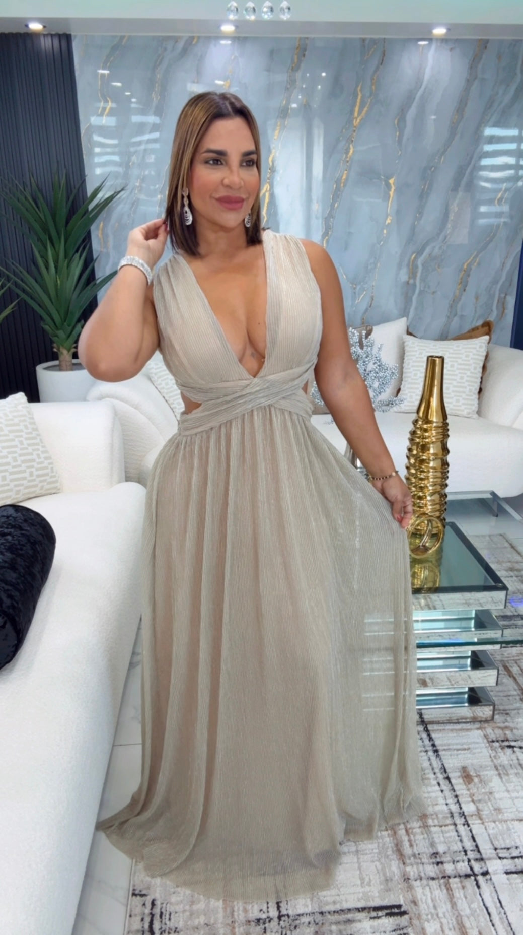 Symphony Gold Dress (utilicé talla M)