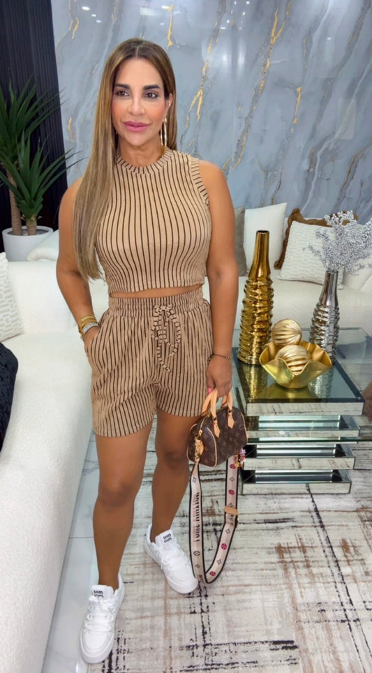 Basic Beige Short Set (spandex)