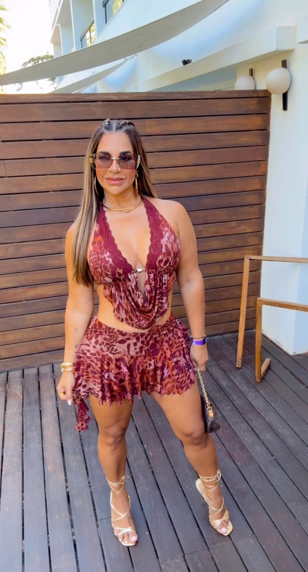 Tanzania Skort Set (spandex) Trae short integrado