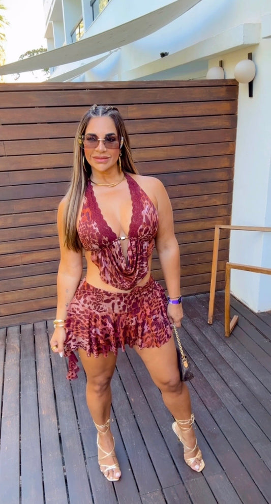 Tanzania Skort Set (spandex) Trae short integrado