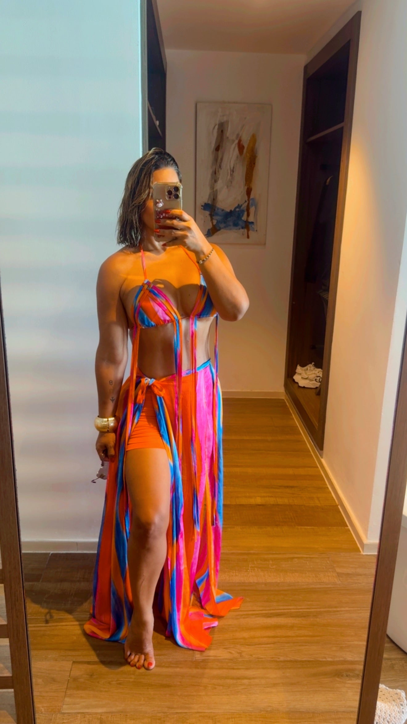 Tropical Vibes 3 pieces Set (Trae short integrado) utilicé talla Médium