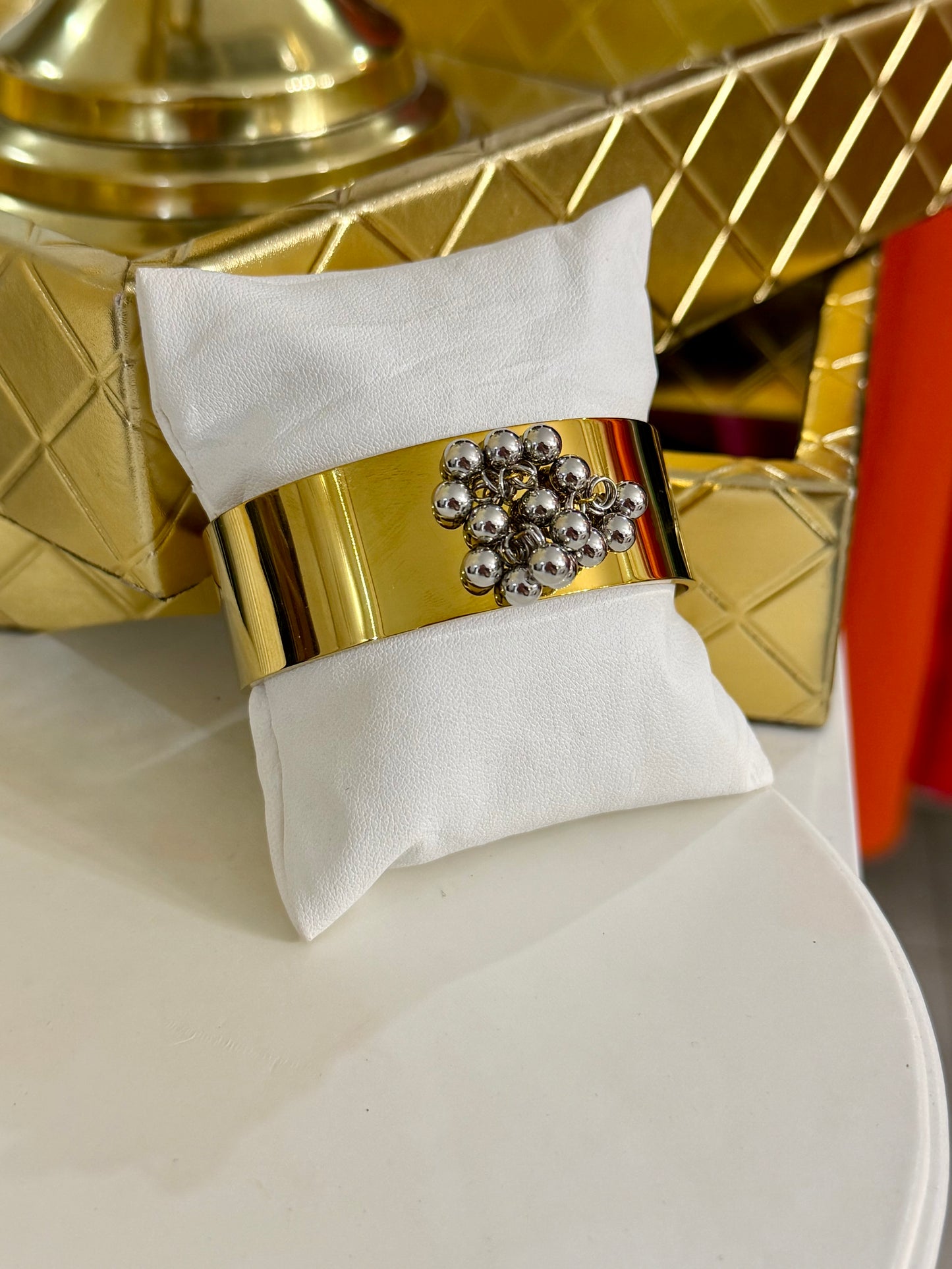 Elegant Stainless Steel Two Tones Bangle