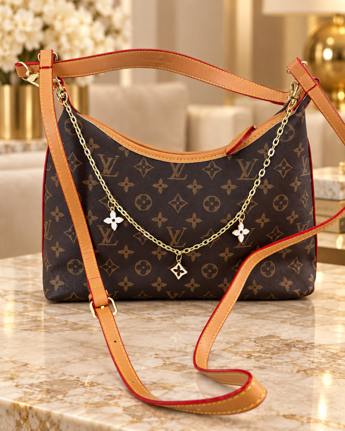 LV Monogram Crossbody Bag (tamaño mediano) incluye llavero