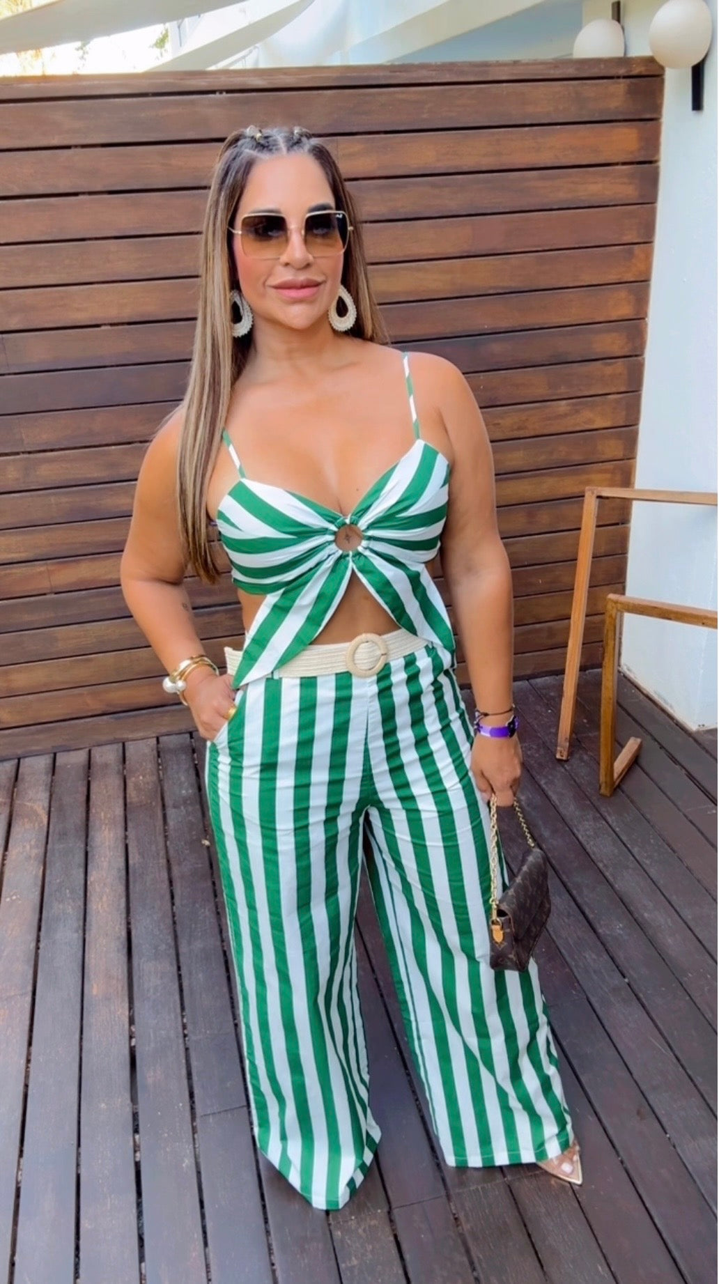 Cadiz Stripes Green Set (spandex) incluye cinturón