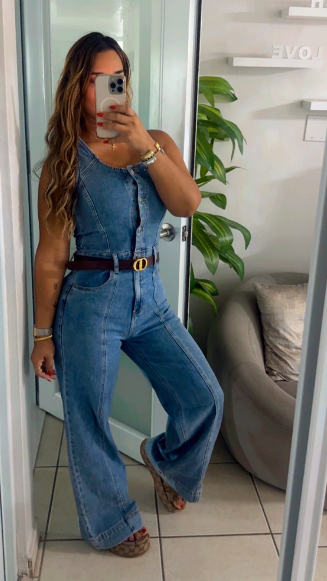 Route Denim Jumpsuit (incluye cinturón inspirado)