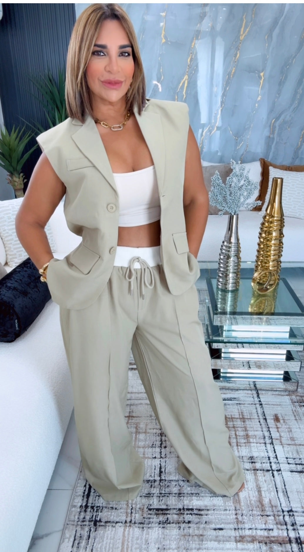 Empire Mocha Set (spandex) utilicé talla Médium