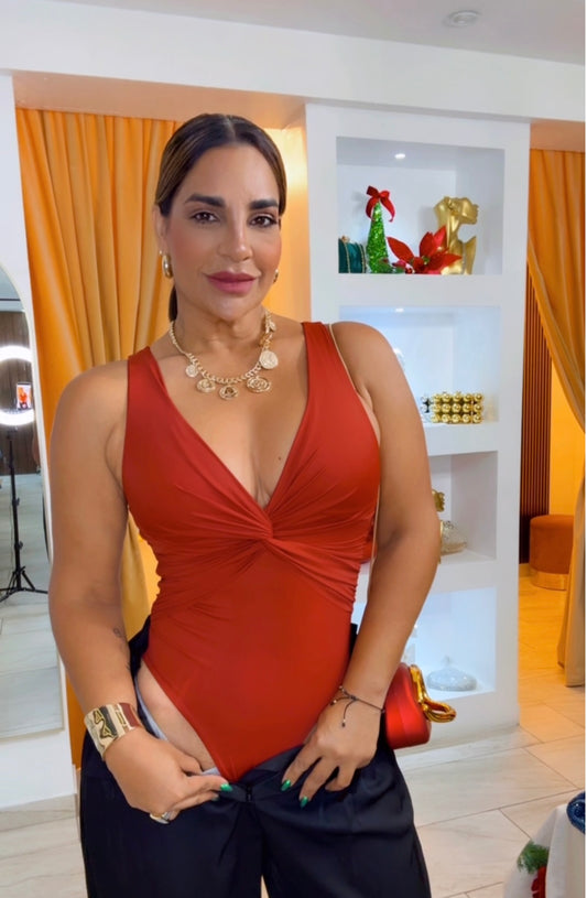 Ginebra Burgundy Bodysuit (stretch)