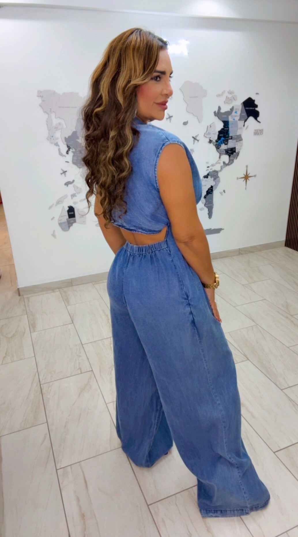 Puebla Denim Jumpsuit (utilicé talla M) (spandex en la parte trasera)