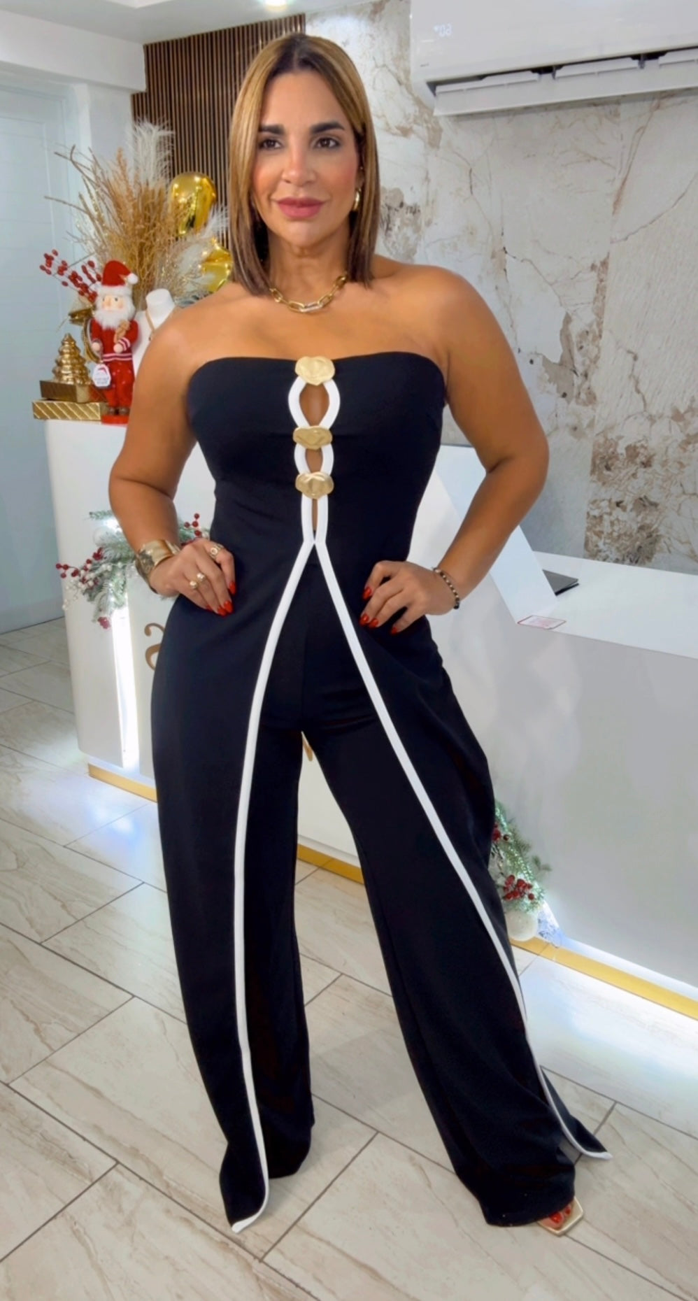 Valentino Black & White Jumpsuit (stretch ) utilicé talla M