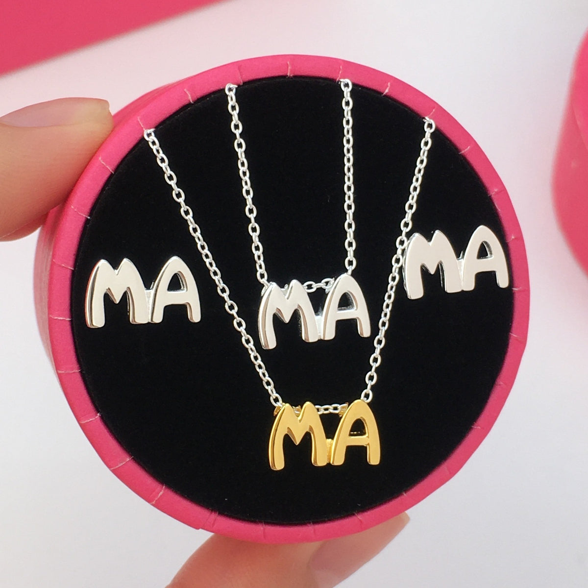 Tous Mama 2 Tones Doble Necklace Set (Plata 925)