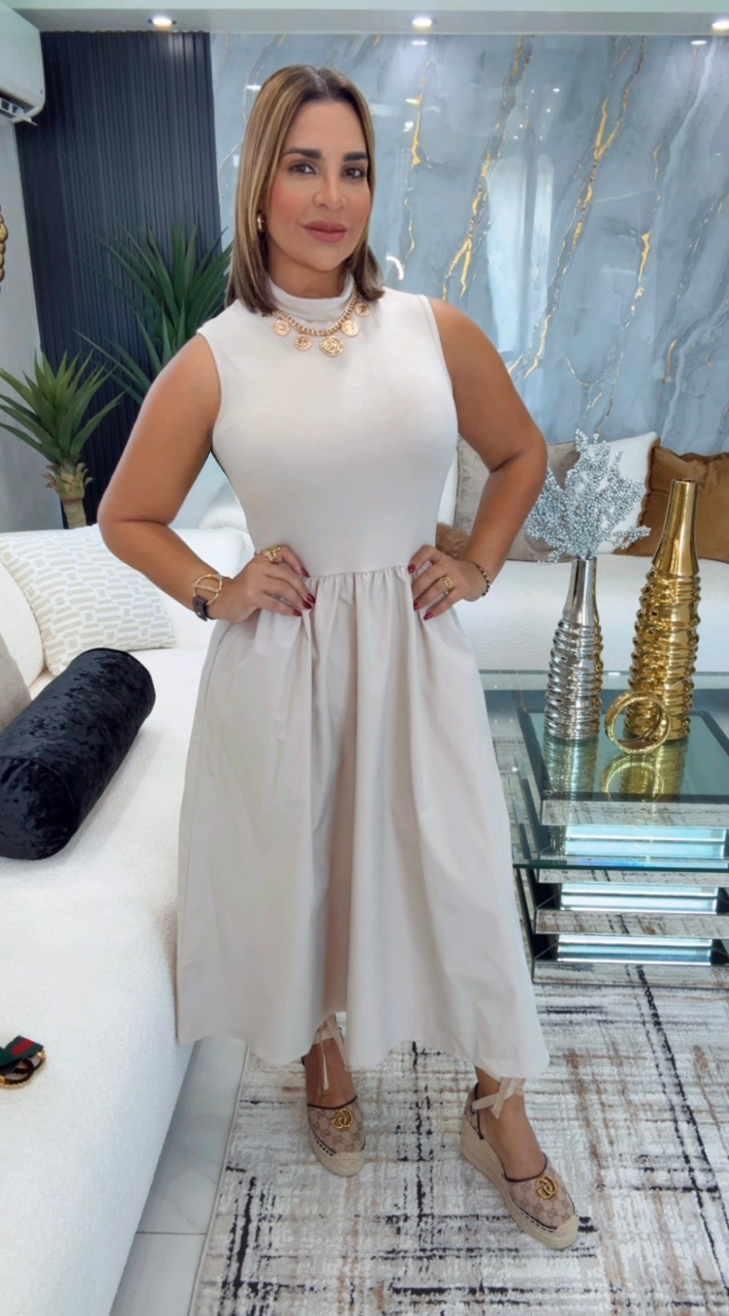 Grecia Beige Dress (No incluye Correa) stretch (utilicé talla M)