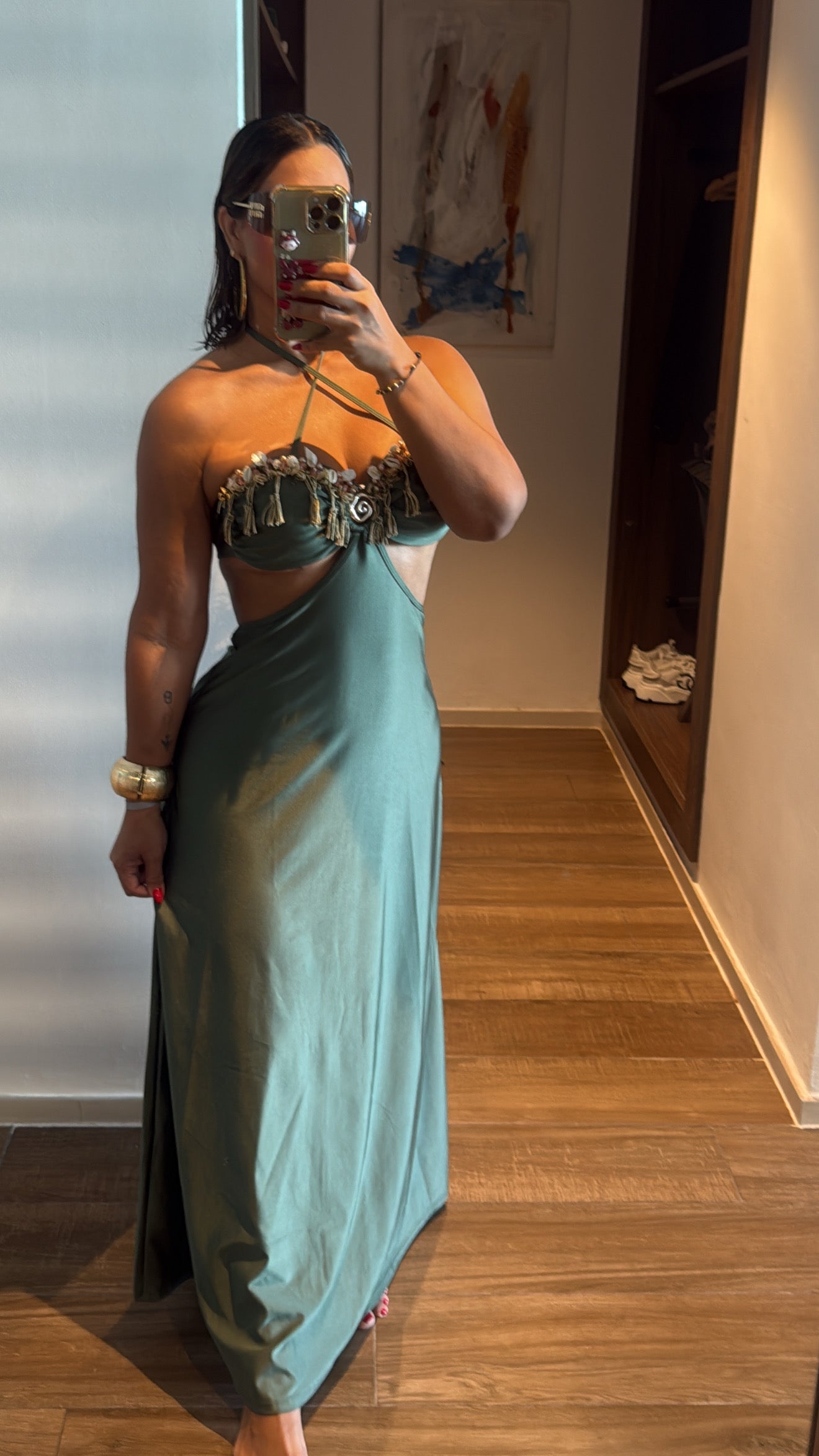 Maldives Islands Green Dress (stretch)