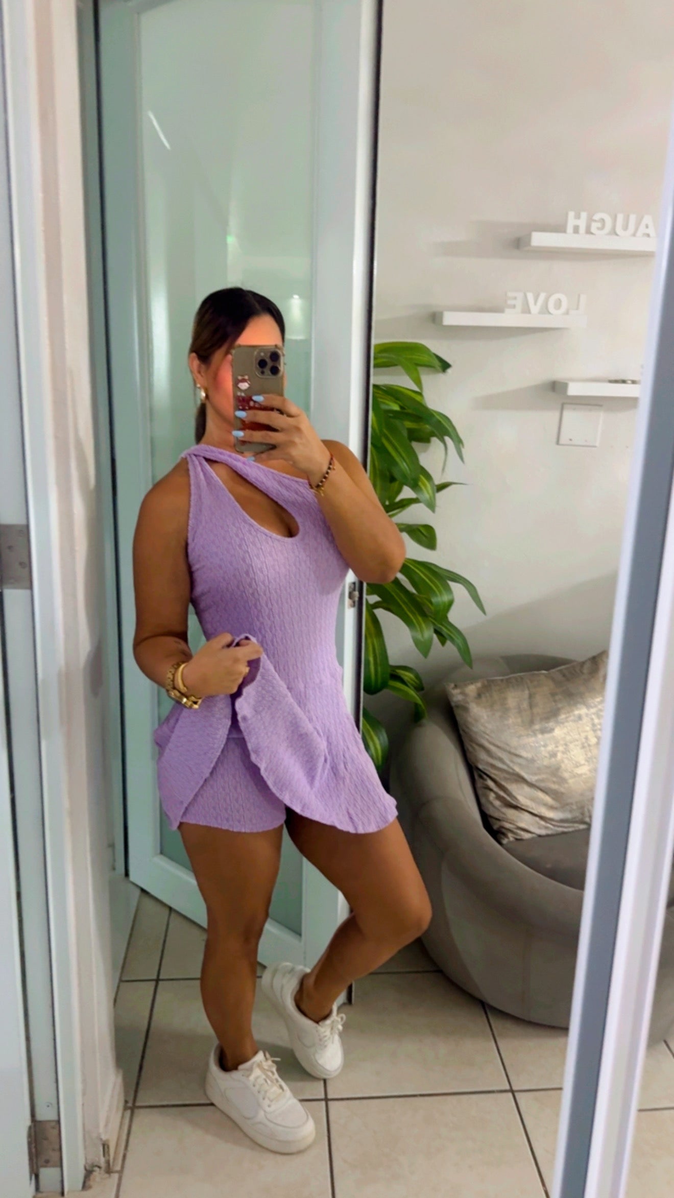 Lila Romper Dress (Trae short integrado) stretch
