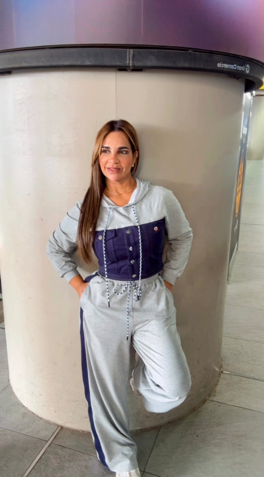 Mariscal Denim & Gray Set (spandex) utilicé talla Small