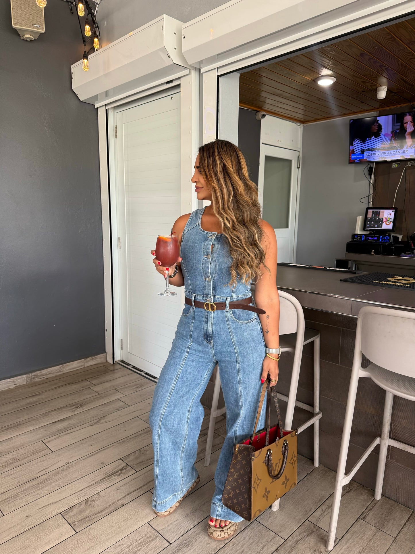 Route Denim Jumpsuit (incluye cinturón inspirado)