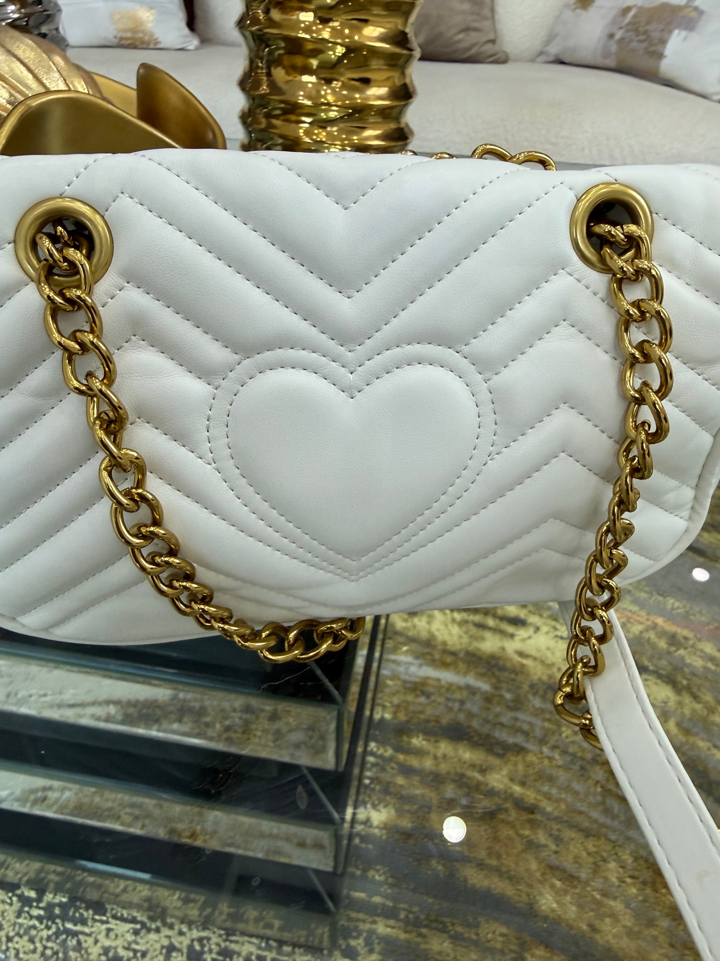 GG White Crossbody Bag