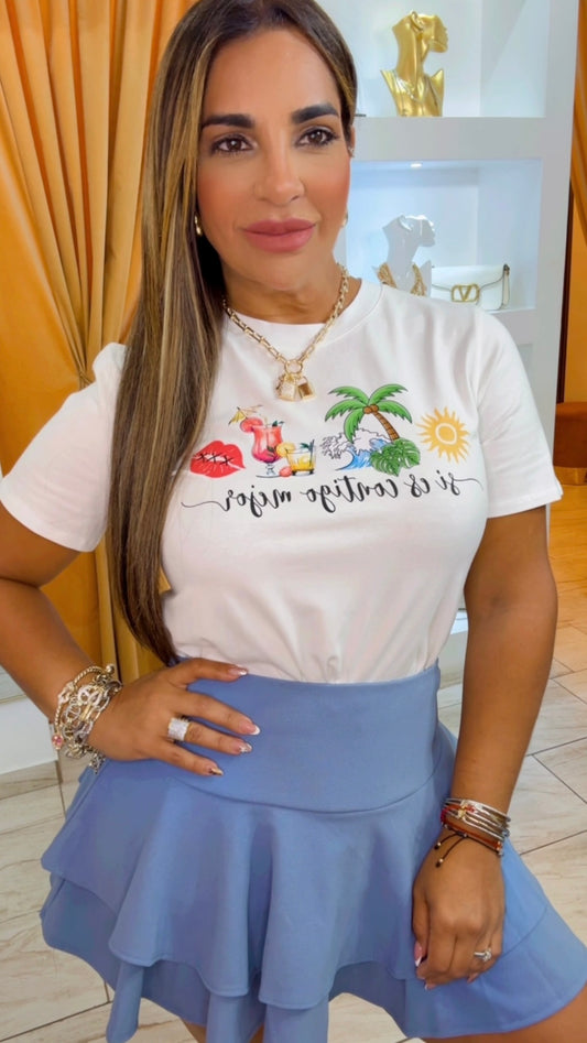 White Tshirt si es contigo mejor  (stretch)