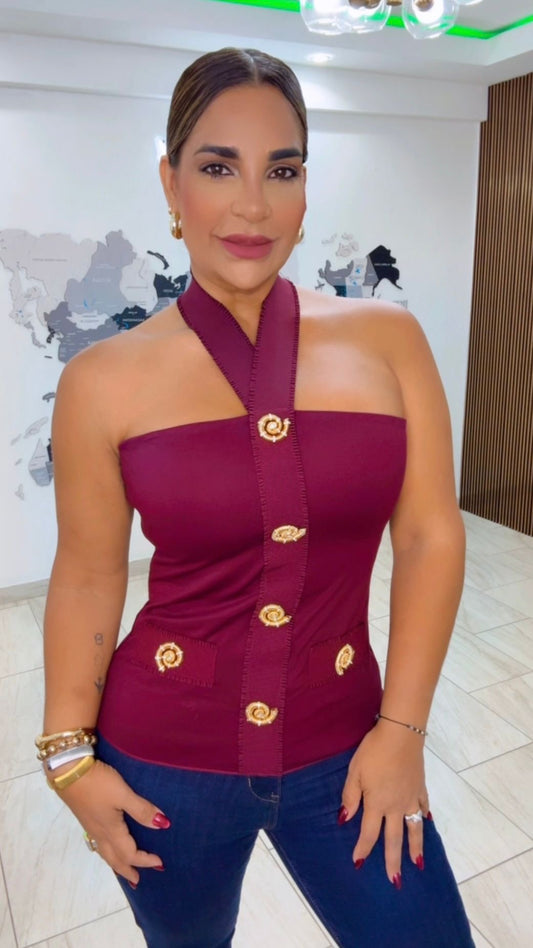 Shell Wine Top (stretch) utilicé talla M