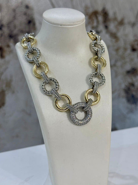 Sparkle Folly Shine Necklace (Two Tones) (Gold Plated)