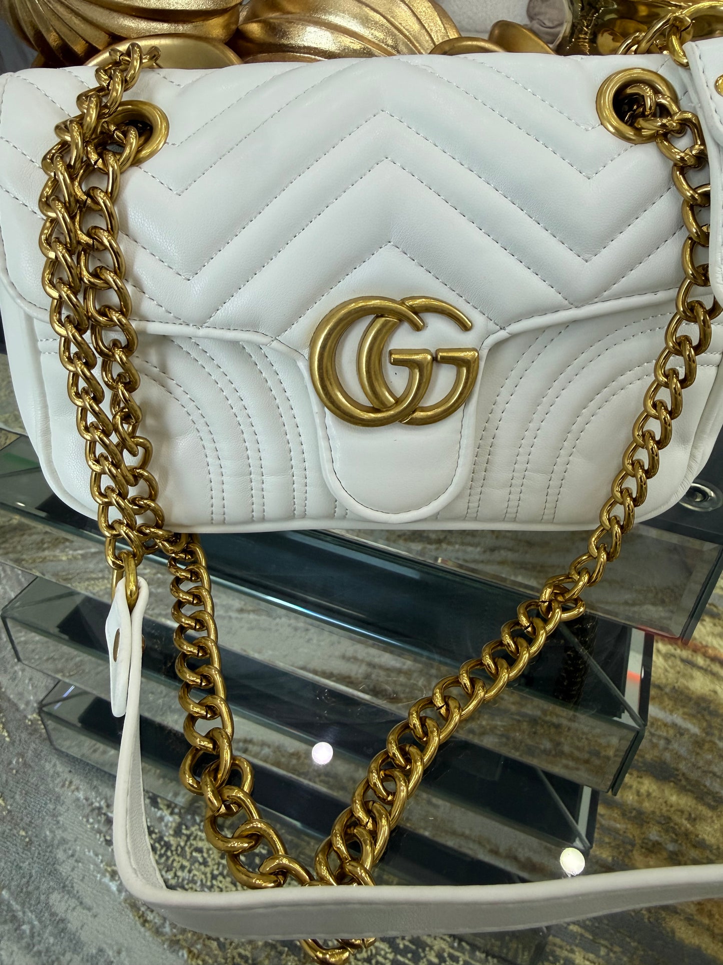 GG White Crossbody Bag