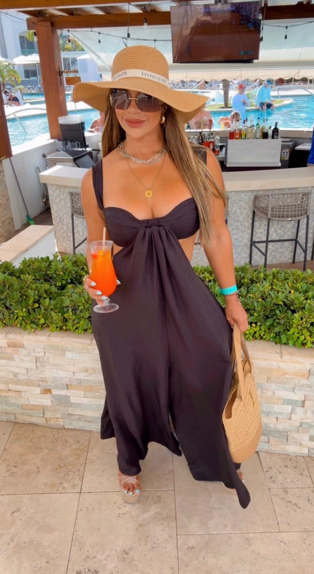 Aruba Oversized Black Jumpsuit (spandex)