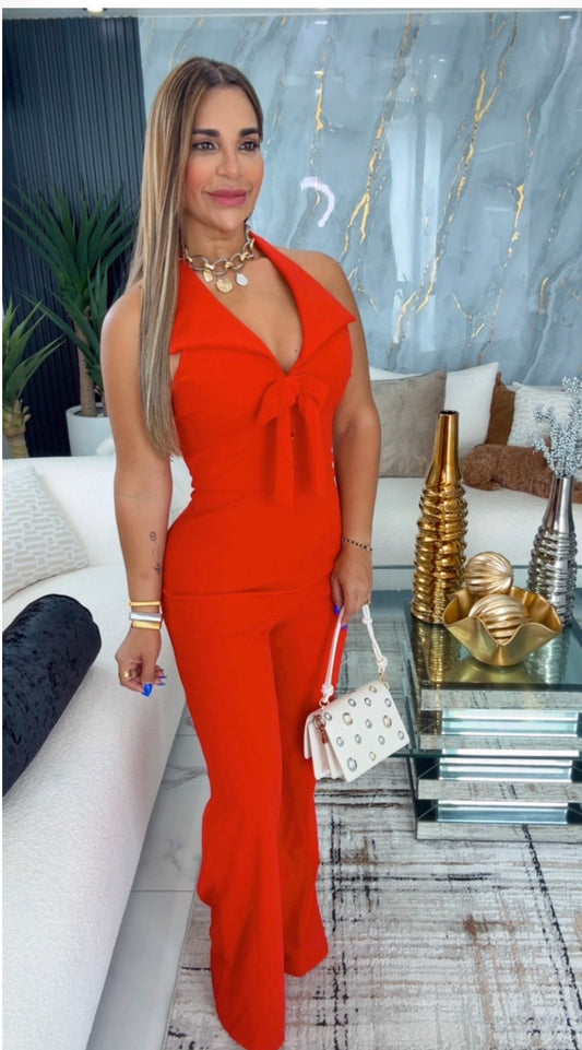 Chinese Red Jumpsuit(stretch)