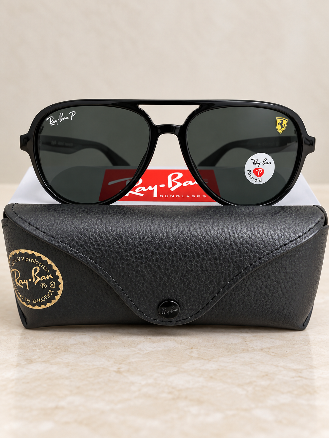 RB Ferrari Black Sunglasses (Kit completo)