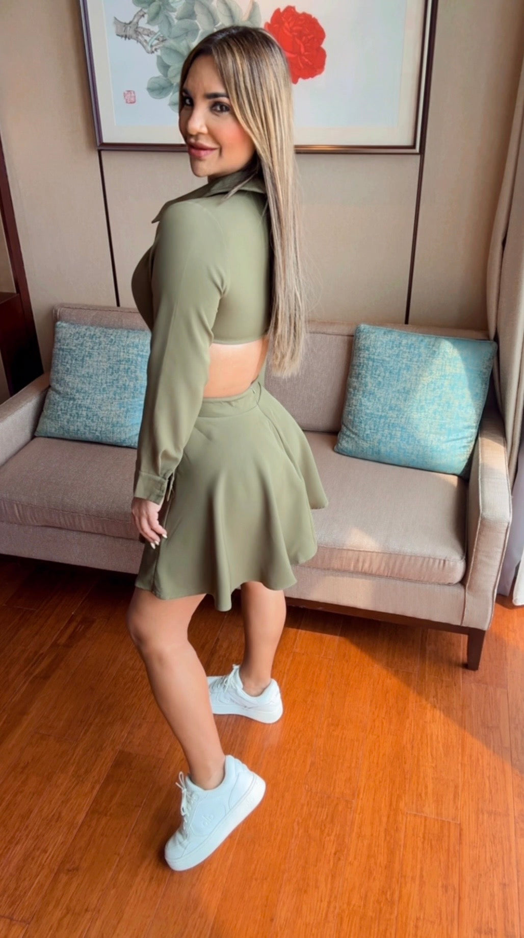 Hunan Olive Dress (utilicé M)