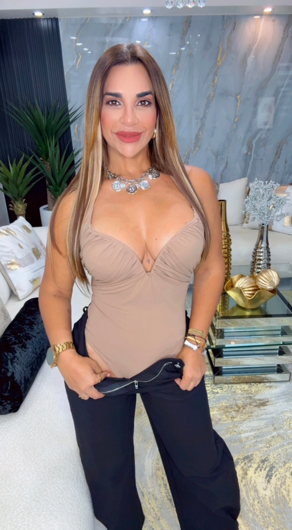 Luxury Mocha Bodysuit (stretch)