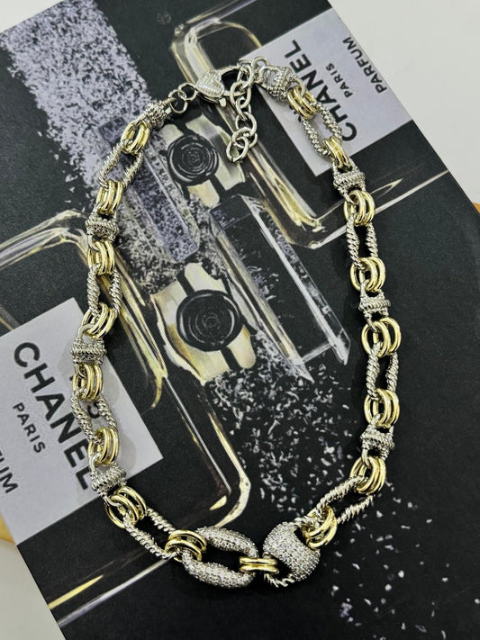Guci Shine 2 Tones Necklace(gold plated material)