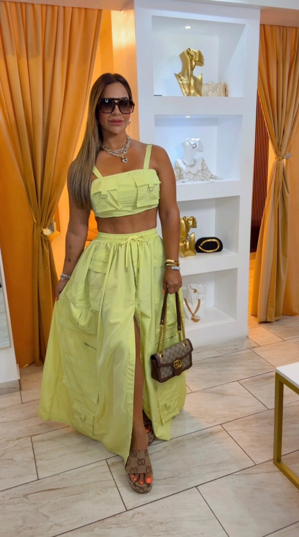 Luxemburgo Green Skirt Set (spandex)