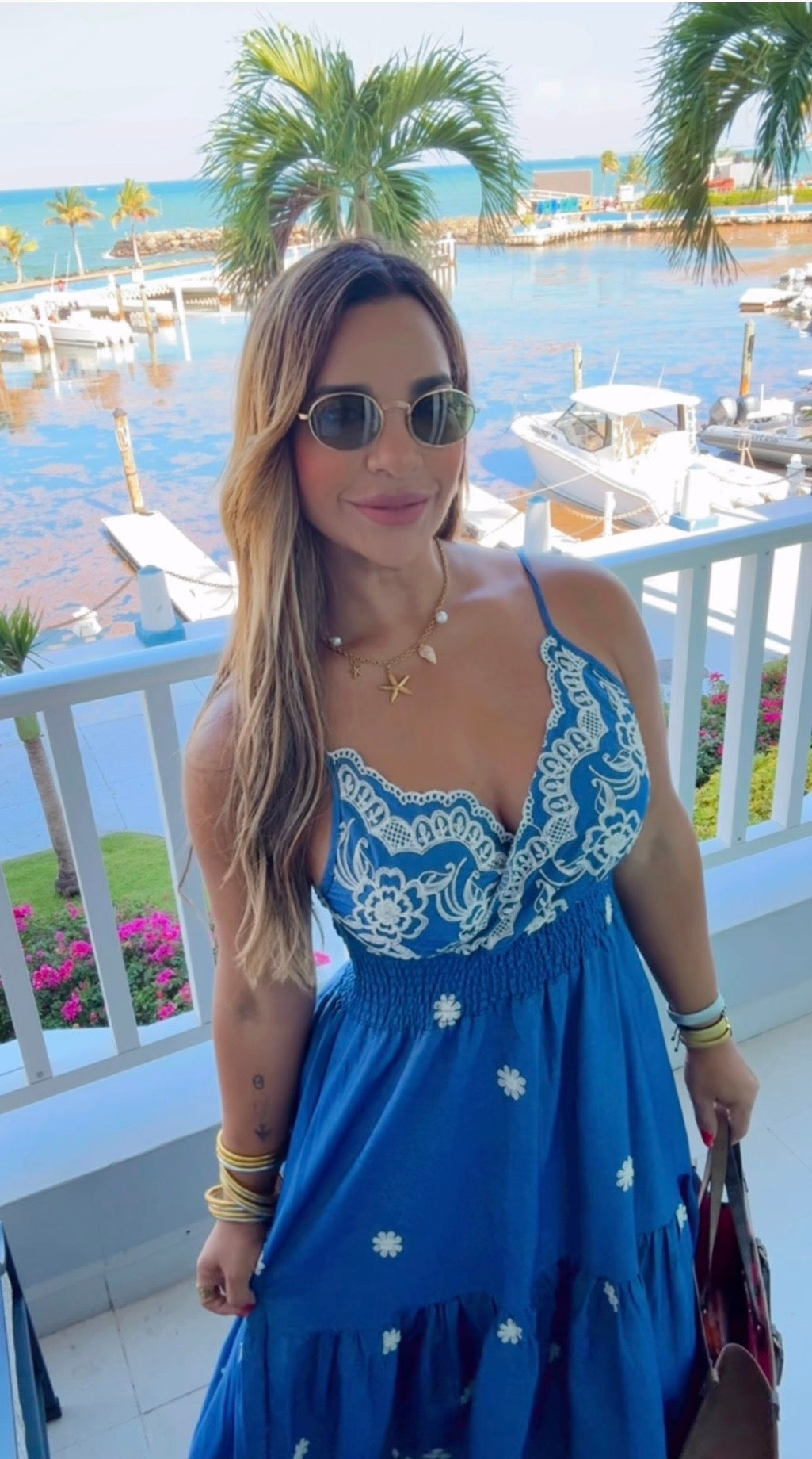 Fajardo Embroidery Denim Dress (spandex)