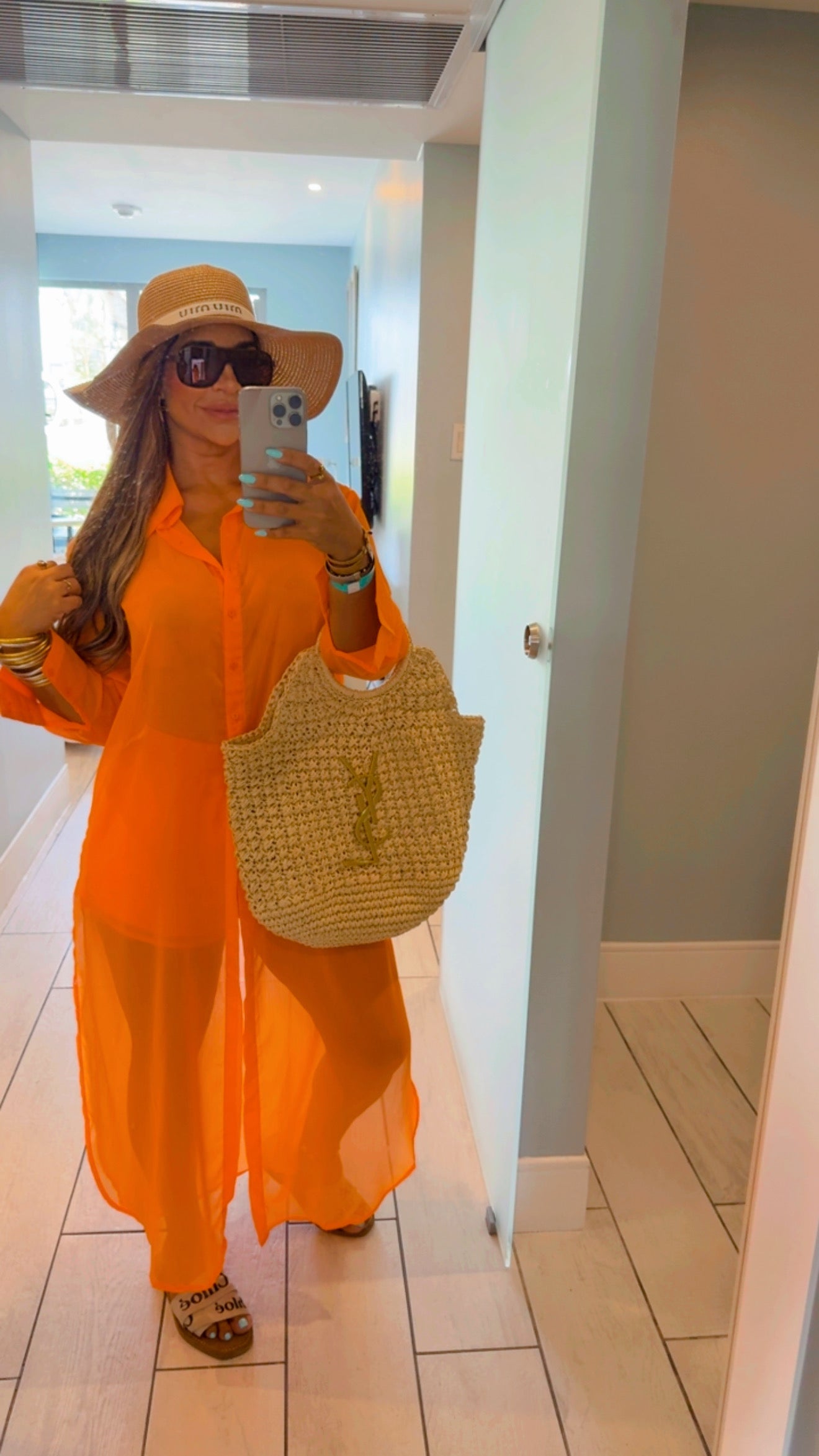 Summer Tunic Orange Set (spandex)