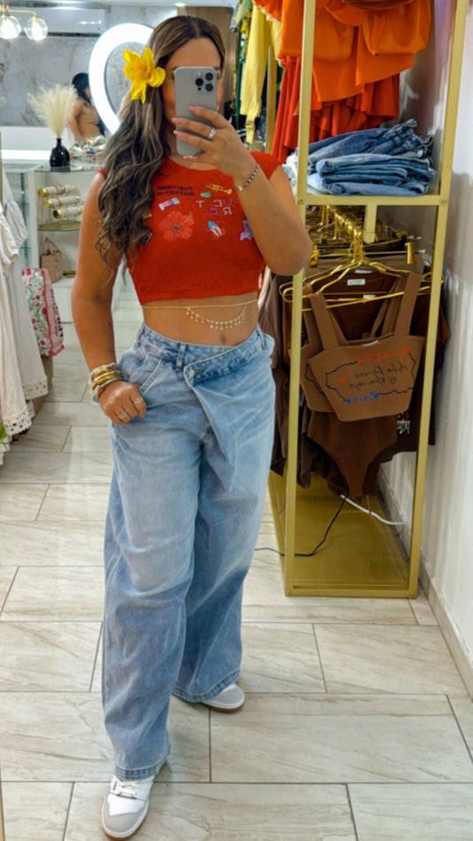 Vibrant Jean Pant(botón virado) utilicé talla Small
