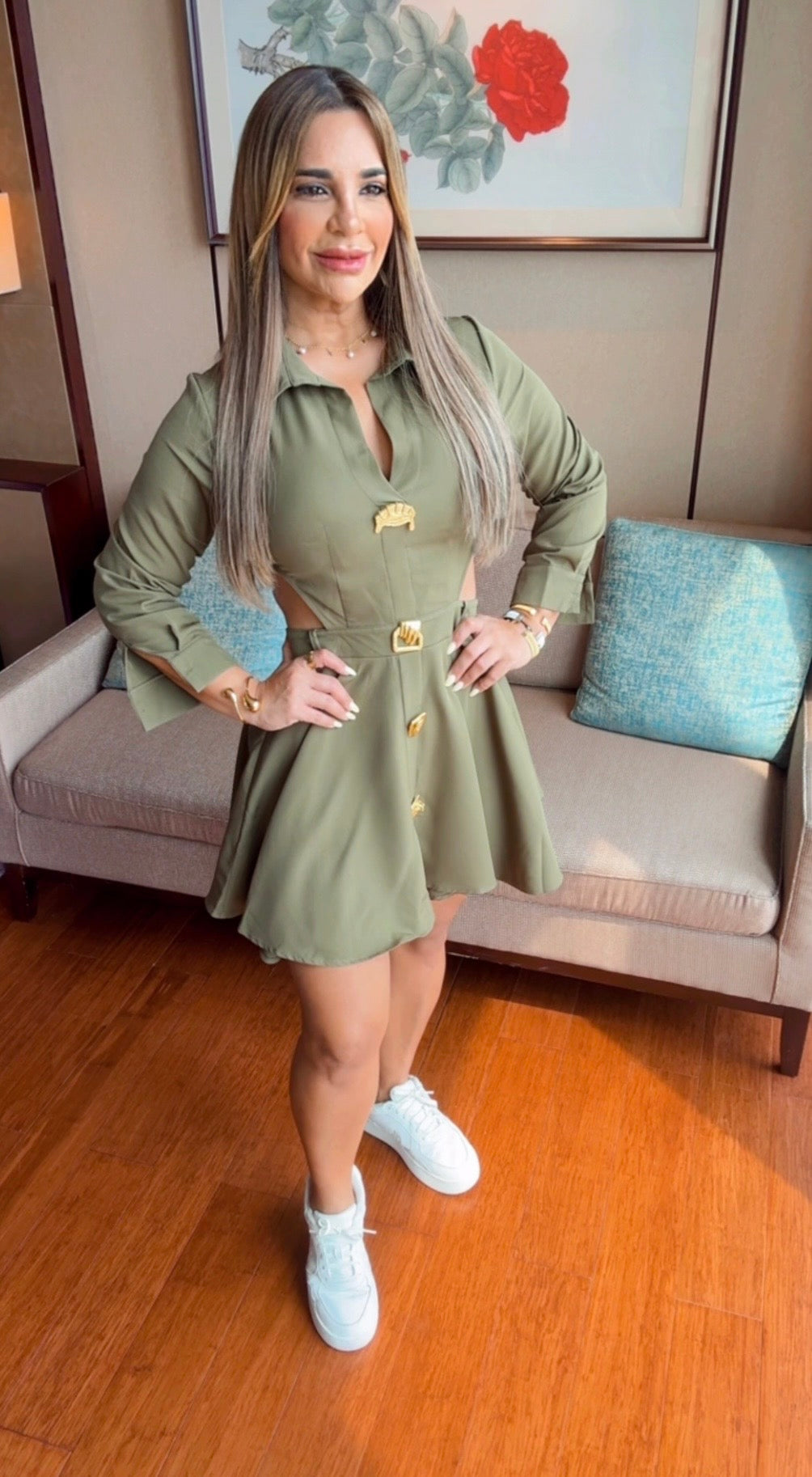 Hunan Olive Dress (utilicé M)
