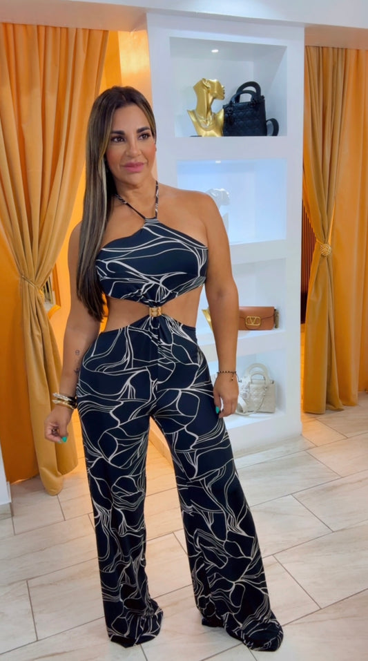 Río Negro Black Jumpsuit (stretch)