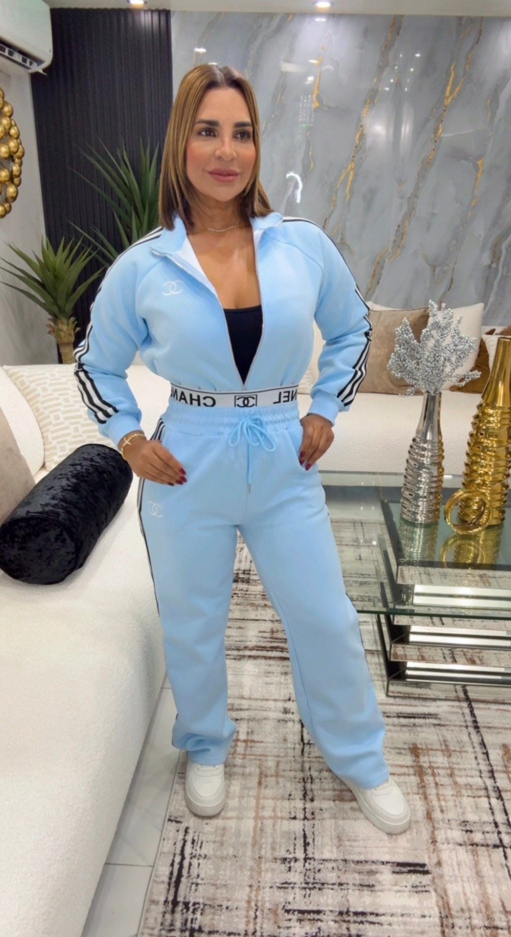 Cha Blue Travel Set (spandex) utilicé talla S/M