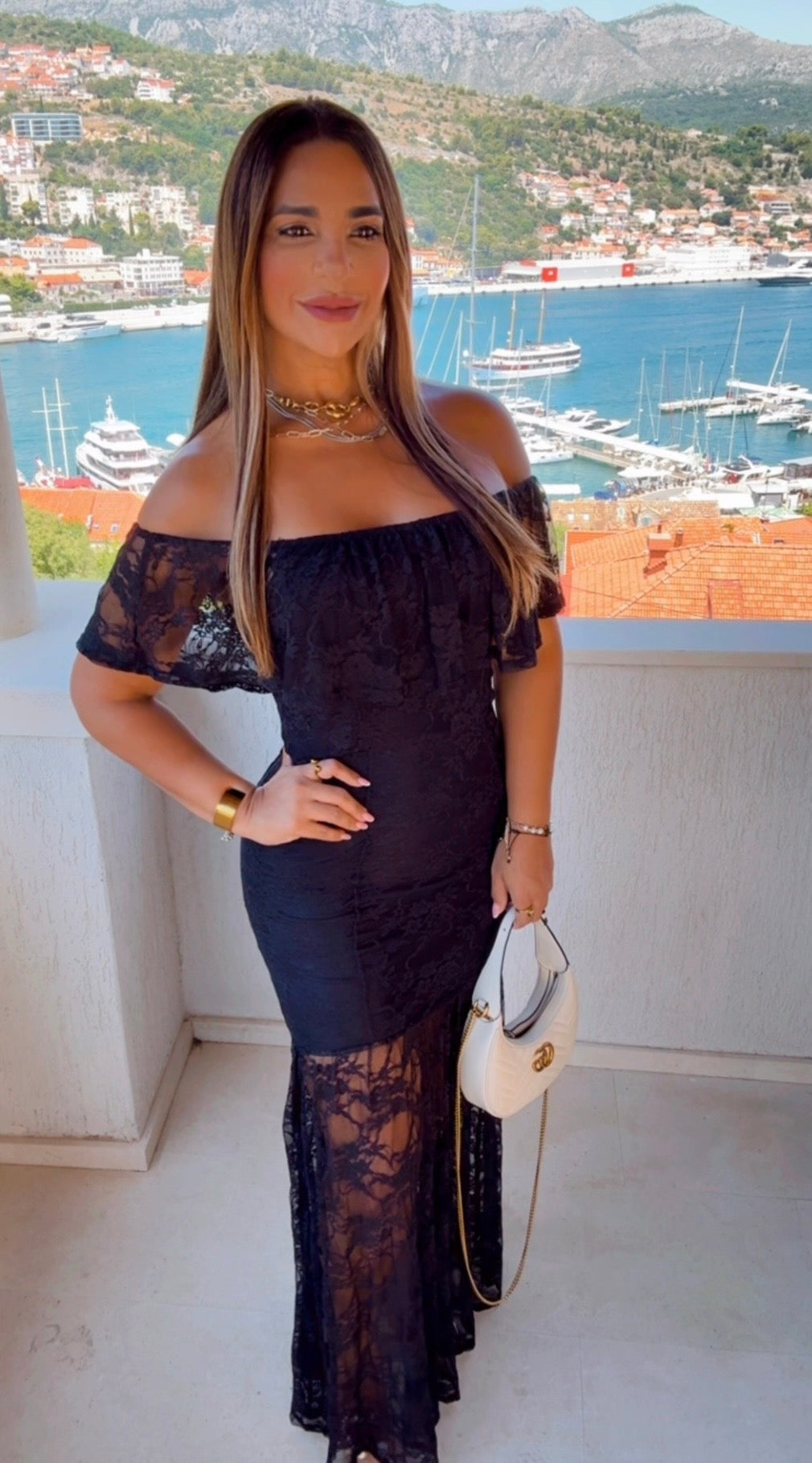 Montenegro Black Lace Dress (spandex)