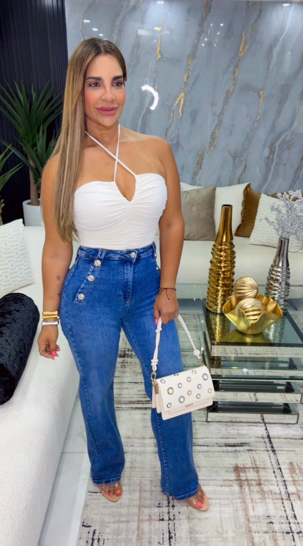 Baldí Denim Pant (spandex) entalle alto