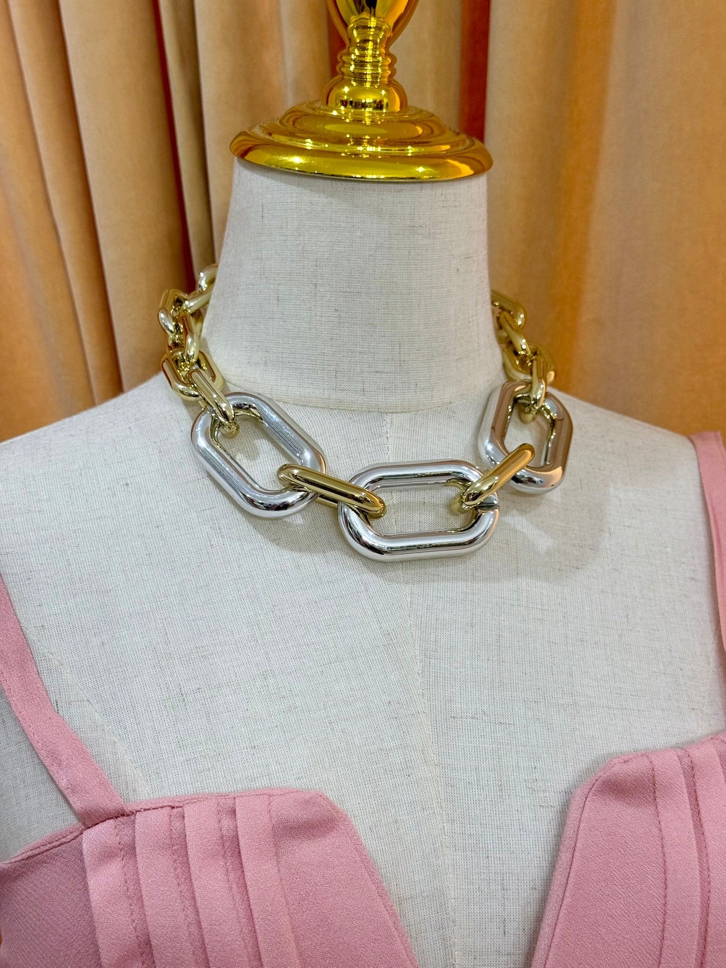 Bold Two Tones Acrylic Necklace