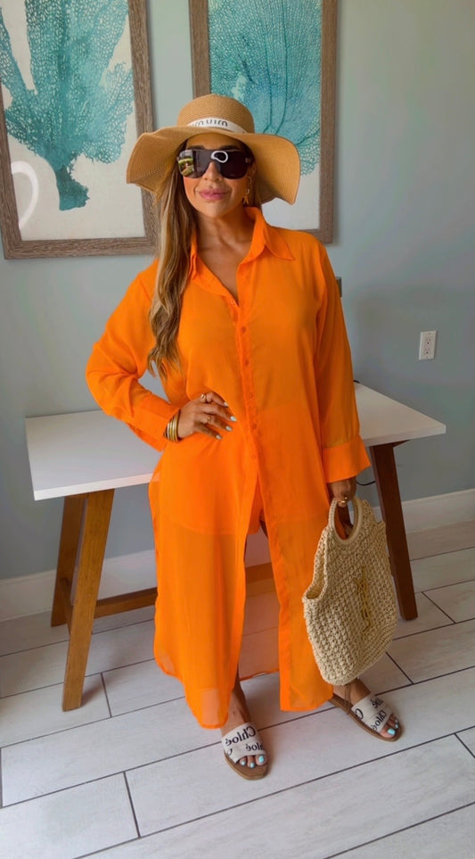 Summer Tunic Orange Set (spandex)