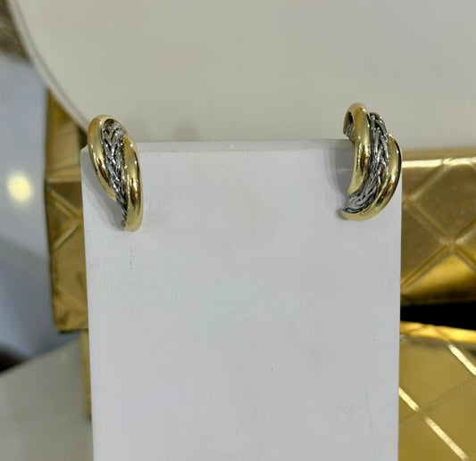 Mini Double Tone Earrings (Gold Plated)