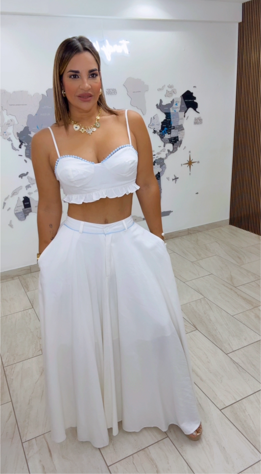 San Andrés White Skirt Set (stretch)