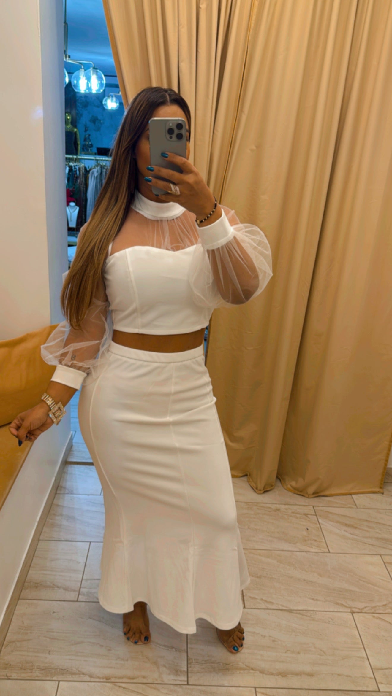 Bósforo White Skirt Set (stretch)