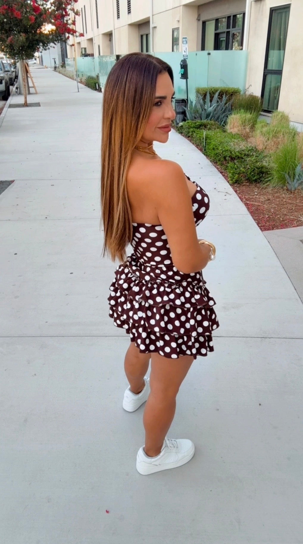 Restock Polka Dots Chocolate Skort Set (spandex) Trae short integrado/ Llegan mañana 15 de Agosto